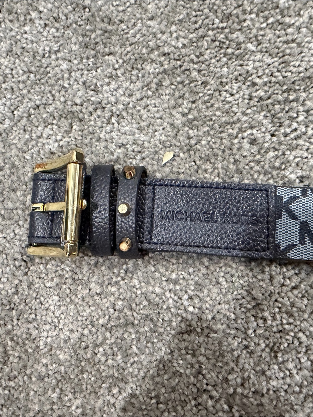Michael Kors Blue-Gray MK Logo Reversible Women’s Belt - Picture 2 of 3